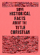 Some Historical Facts About the Title Christian