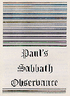 Paul's Sabbath Observance Booklet Cover